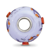 Sterling Silver Reflections Hand Painted Dragon, Purple Glass Bead